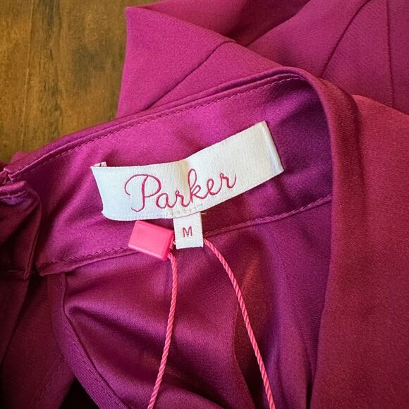 NWT PARKER Ciani Cascading Ruffle L/S Blouse Keyhole in Deep Plum - Picture 11 of 15